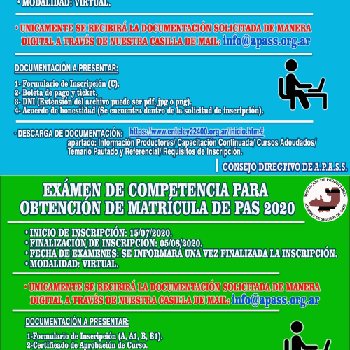 LLAMADO A EXÁMENES 2020