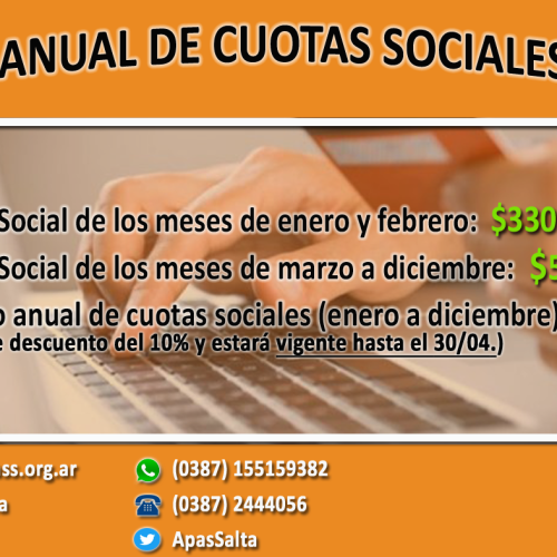 PAGO ANUAL DE CUOTAS SOCIALES 2022