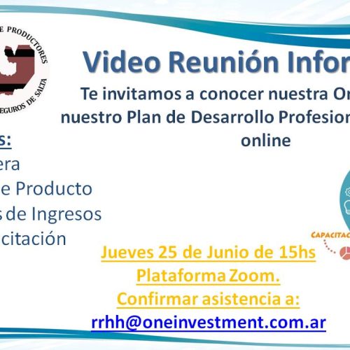 INVITACIÓN VÍDEO REUNIÓN INFORMATIVA DE ONE INVESTMENT GROUP