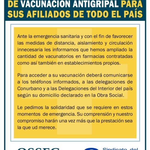 OSSEG | CAMPAÑA DE VACUNACIÓN ANTIGRIPAL 2.020