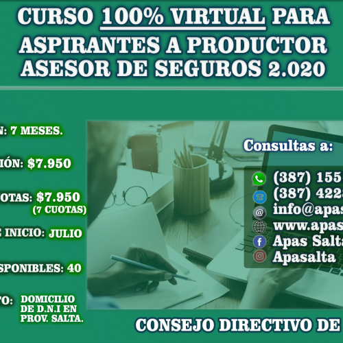 APERTURA DE INSCRIPCIONES AL CURSO ONLINE DE ASPIRANTES A P.A.S. 2020
