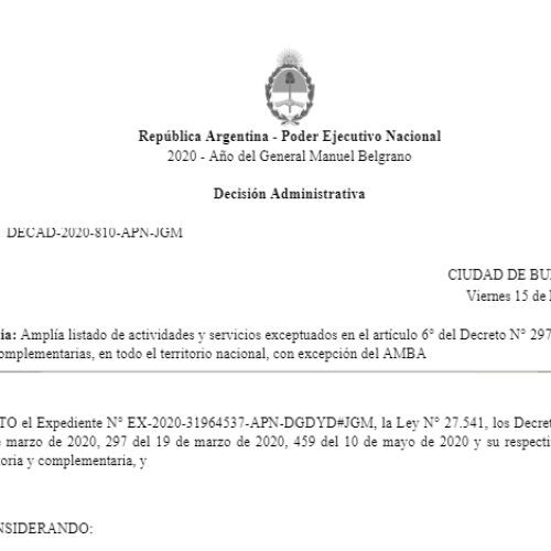 AUTORIZAN A ACTIVIDAD ASEGURADORA PARA VOLVER A LAS TAREAS